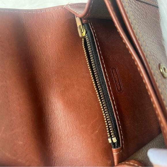 Coach Vintage Multi Functional Key Holder Coin Change Purse Brown Tan Full Grain - Picture 7 of 9